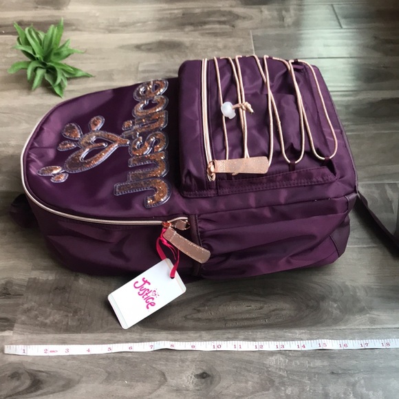 🌟 HOST PICK!🌟 JUSTICE girls purple sparkle backpack - NEW with tags - Picture 11 of 13